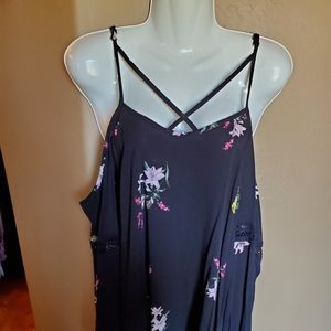 Xhiliration open shoulder long flowy sleeve dress.